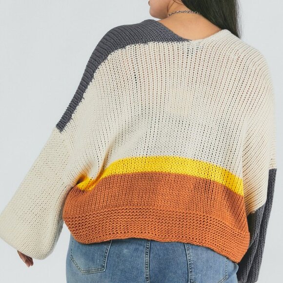 DAVI & DANI COLOUR BLOCK LONG SLEEVE CARDIGAN SIZE MEDIUM - Picture 8 of 8